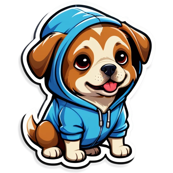Dog wearing hoodie emoji