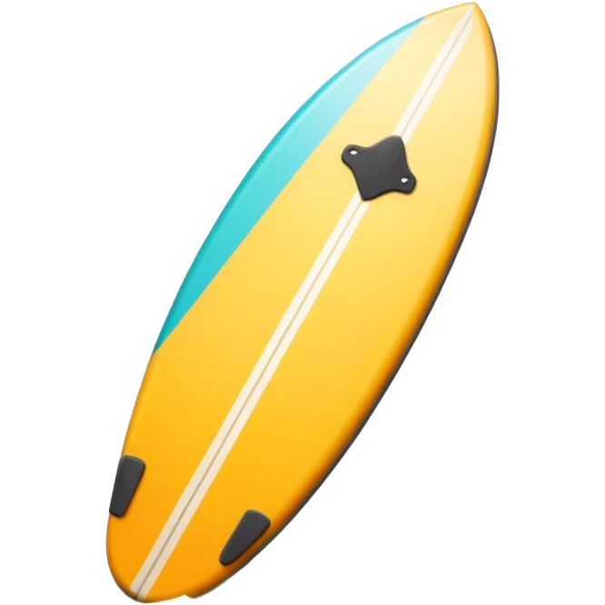 surfboard icon, tropical surfboard, glossy texture, bright colors, cute mobile game icon style, 3D cartoon, soft shadows, clean background, no text, no watermark emoji