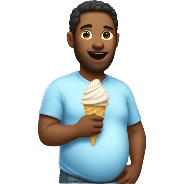A pregnant man eating icecream  emoji