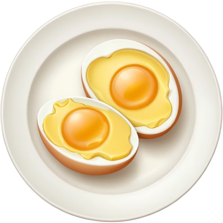 2 Boil egg cut in a plate emoji