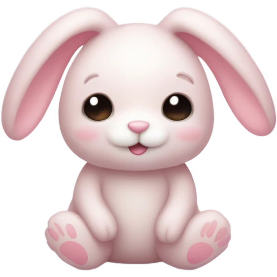 Cute rabbit Teddy bear with pale pink fur, looking like a jellycat  emoji
