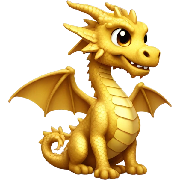 Cute golden dragon emoji