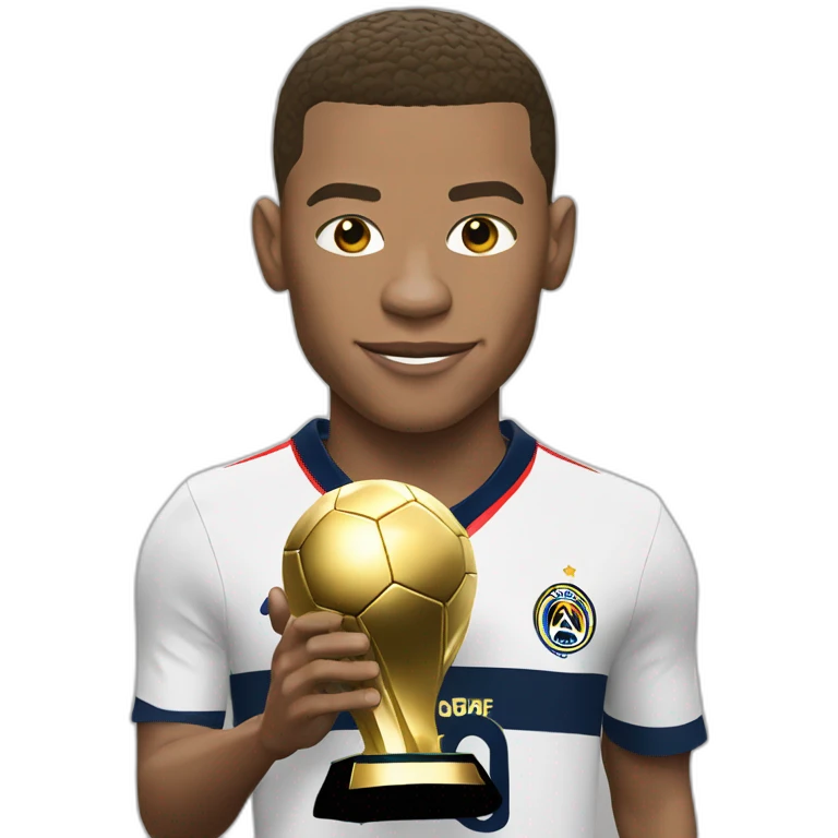 Mbappé soulevant le ballon d'or emoji