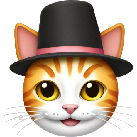 cat wearing a hat made out of sushi emoji