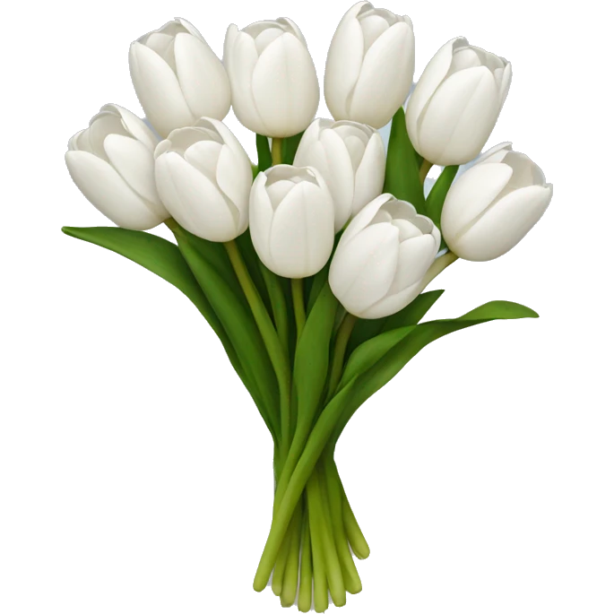 white tulip bouquet  emoji