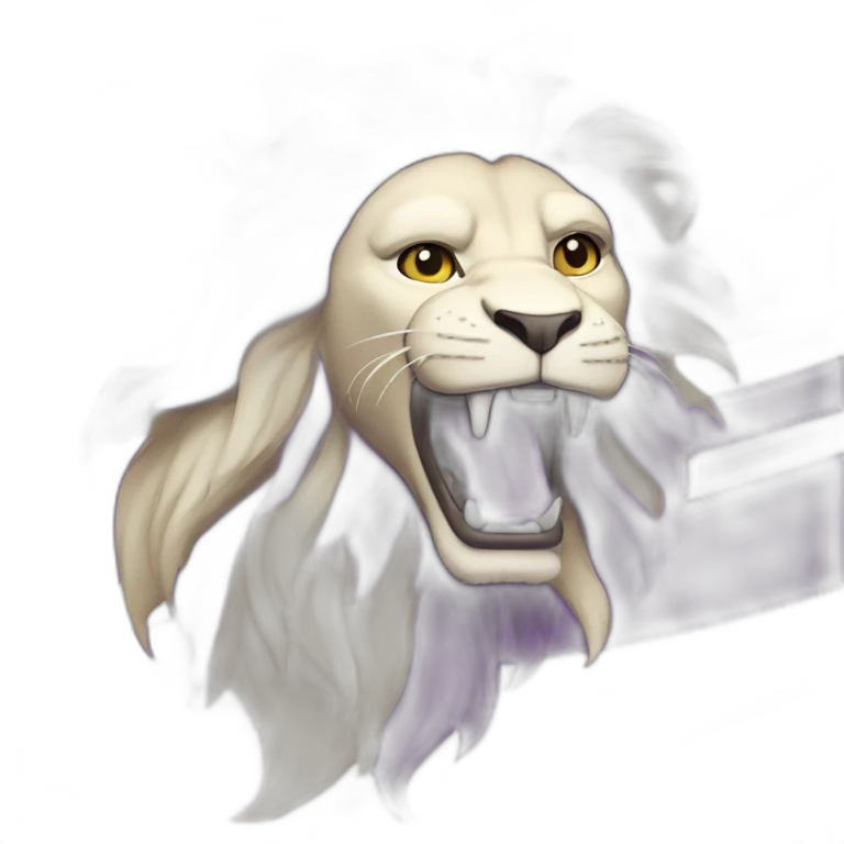 A rampant purple lion in a white flag emoji
