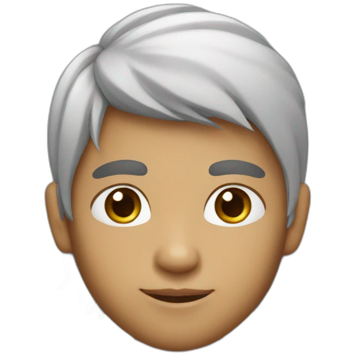 Indian Boy white face with medium size hairs emoji