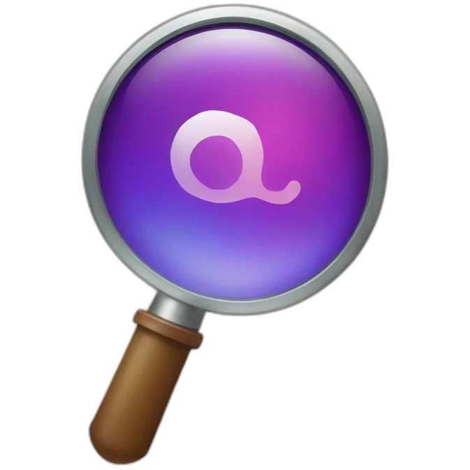magnifying glass + instagram icon emoji