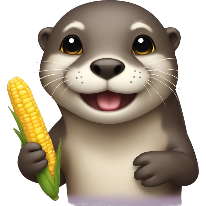 Otter with a corn from a unicorn  emoji