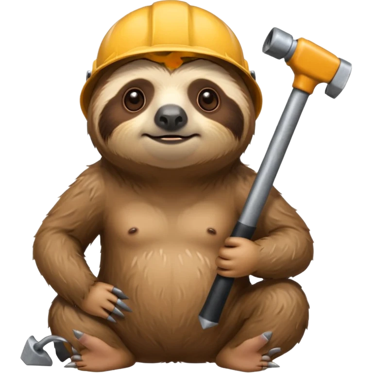 грустный ленивец с перфоратором какает emoji