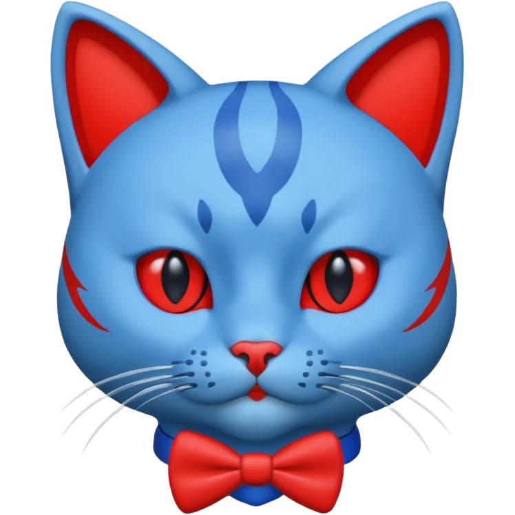 Cat with no ears head blue body blue with gadget red tail creator in fujiko pro emoji
