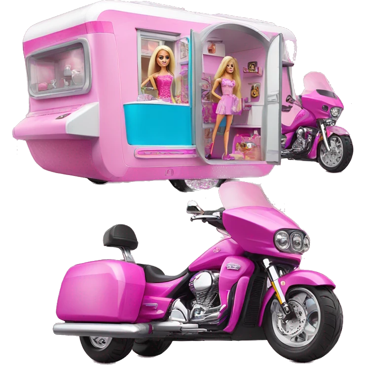 Barbie dream house Caravan-motor trike emoji