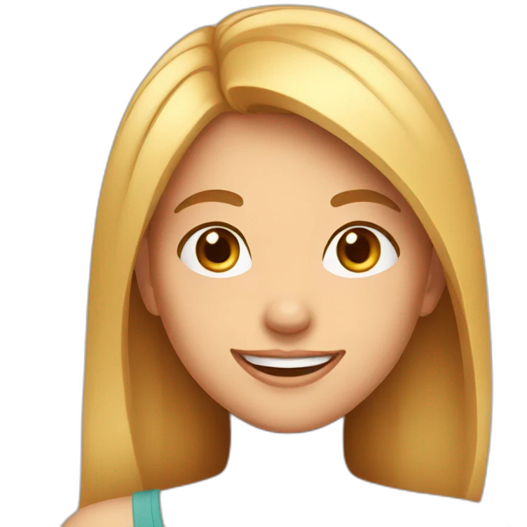 7 girl smiling at viewers emoji