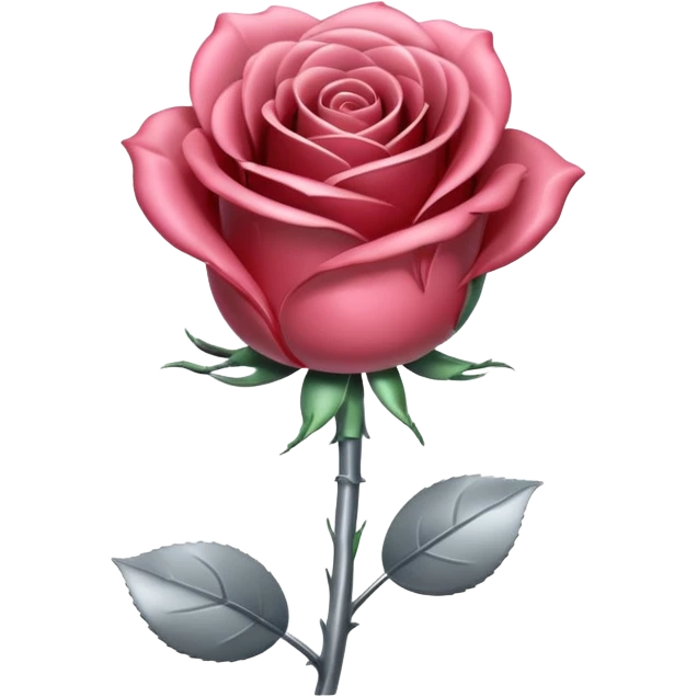 gray metal chrome rose, without green leaves, just flower emoji
