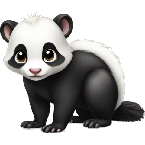 Cute baby skunk-panda-hybrid full body emoji