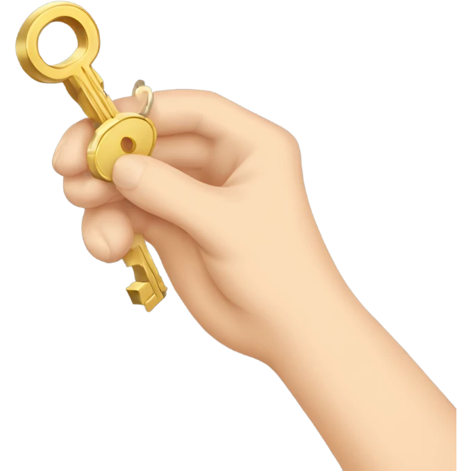 Hand holding golden elegant key emoji
