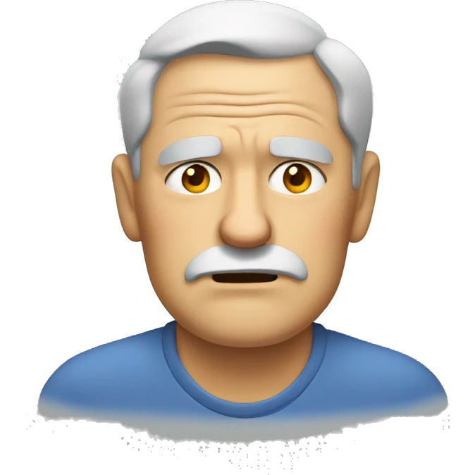 Tired older man with sweaty face emoji