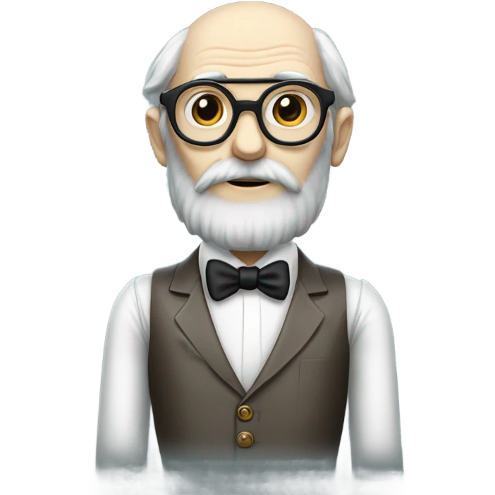 A robot version of Charles Darwin, with a robot body, face and limbs.  emoji