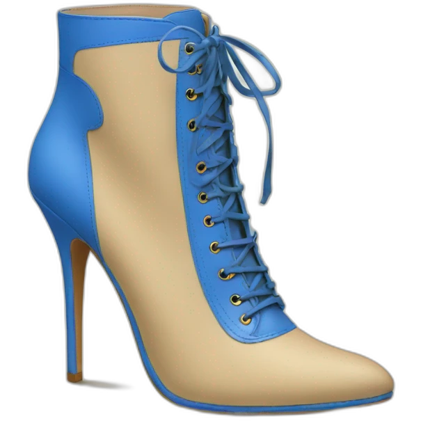 high-heels-boot-beige-with-blue-drawings emoji