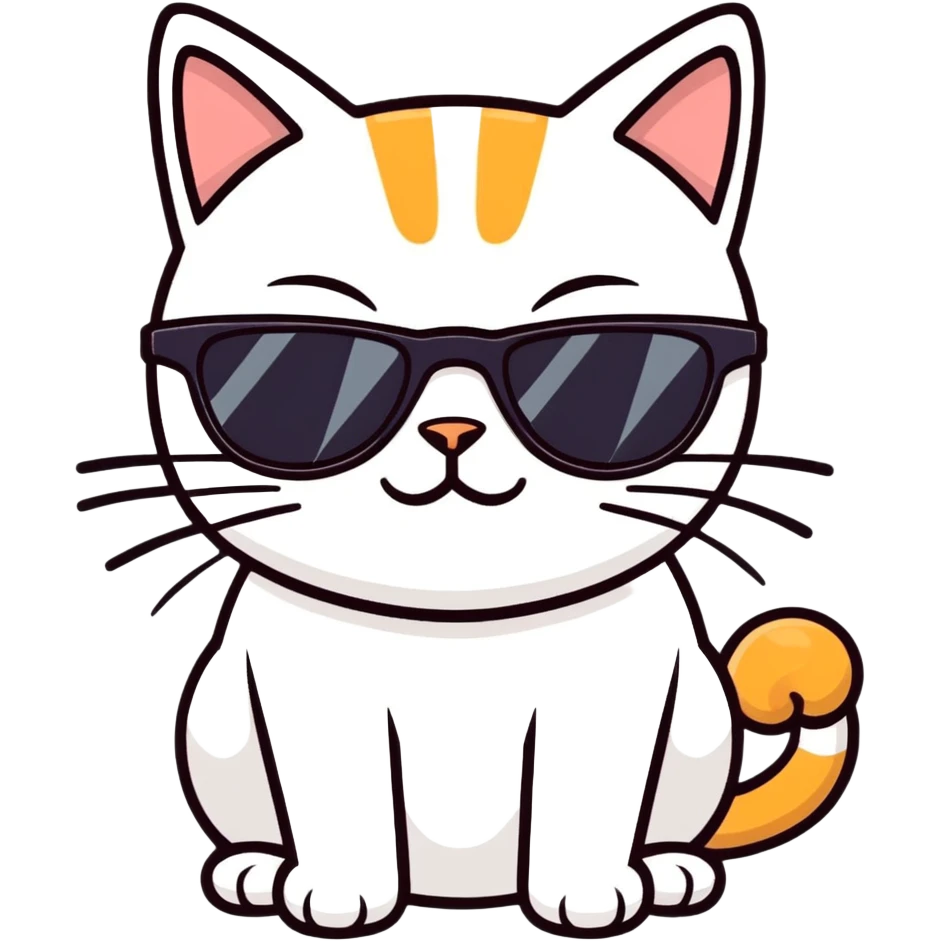 Cat with sunglasses emoji