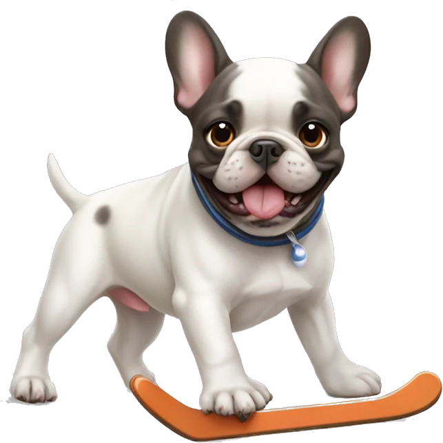 French bulldog puppy playing ice hockey emoji