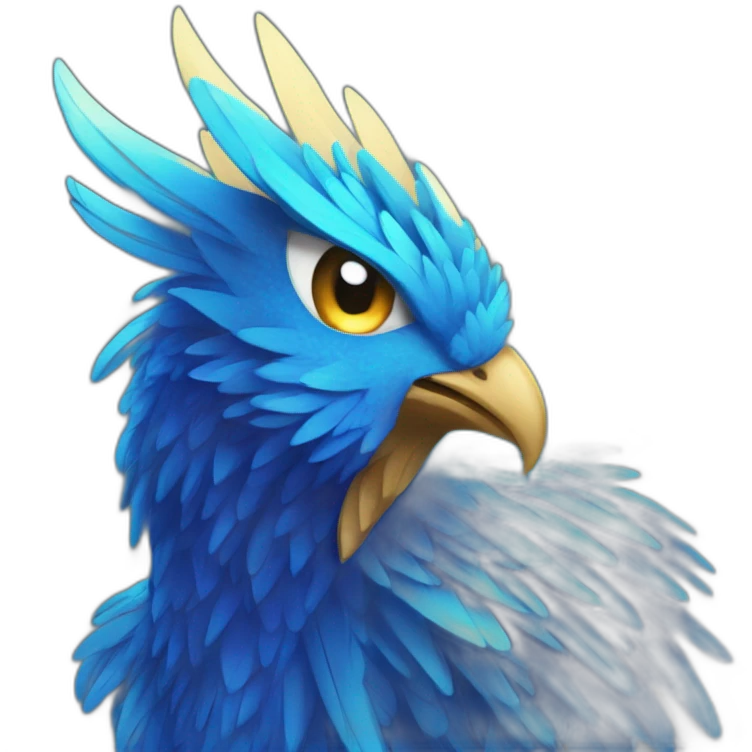 A dazzled blue phoenix  emoji