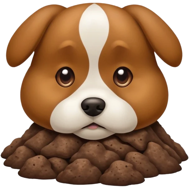 Perro viendo caca emoji