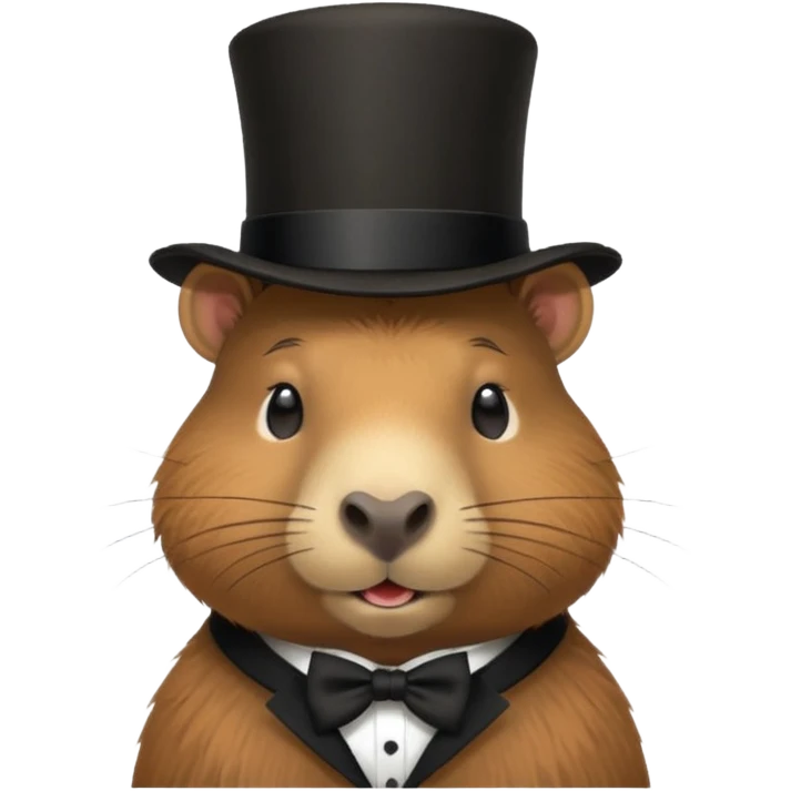 Capybara wearing a top hat emoji