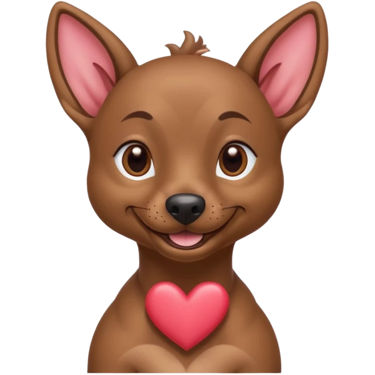 Muscular Xoloitzcuintle Dog smiling with hearts coming from eyes emoji