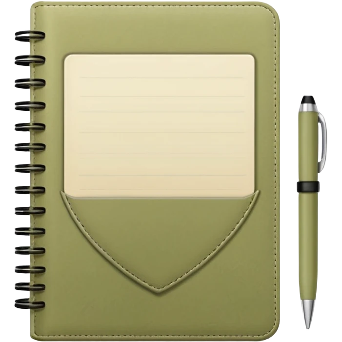 Pale olive Planner open notebook emoji