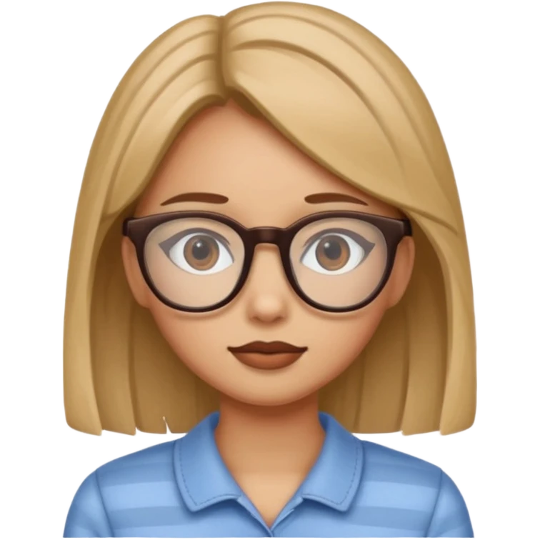 girl with glasses by blinds emoji