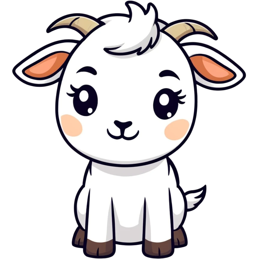 A sad goat crying emoji