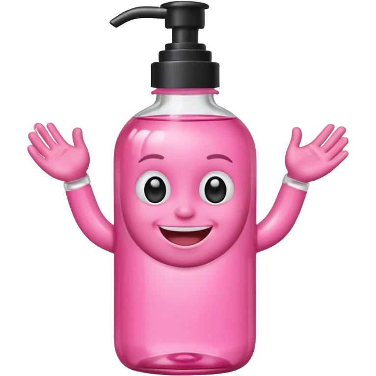 Smiling freaky baby oil bottle pink emoji