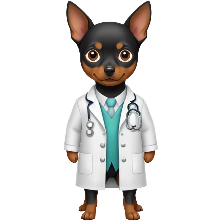 black pinscher mini with doctor coat
 emoji