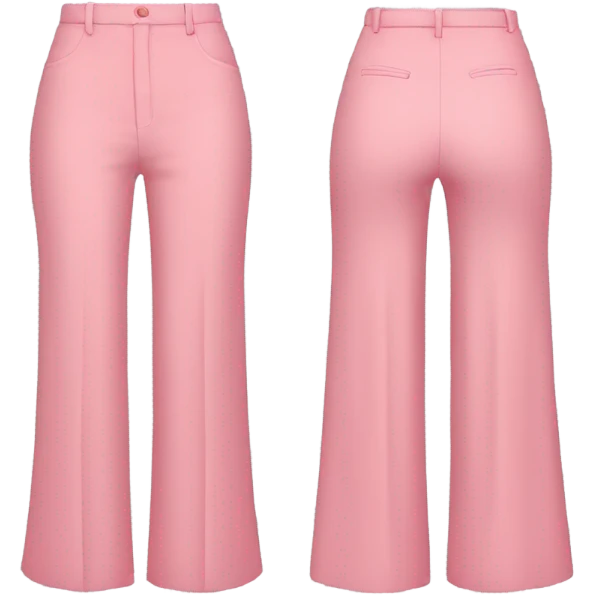 Realistic isolated pair of high waist long wide leg dressy casual pants in pink emoji