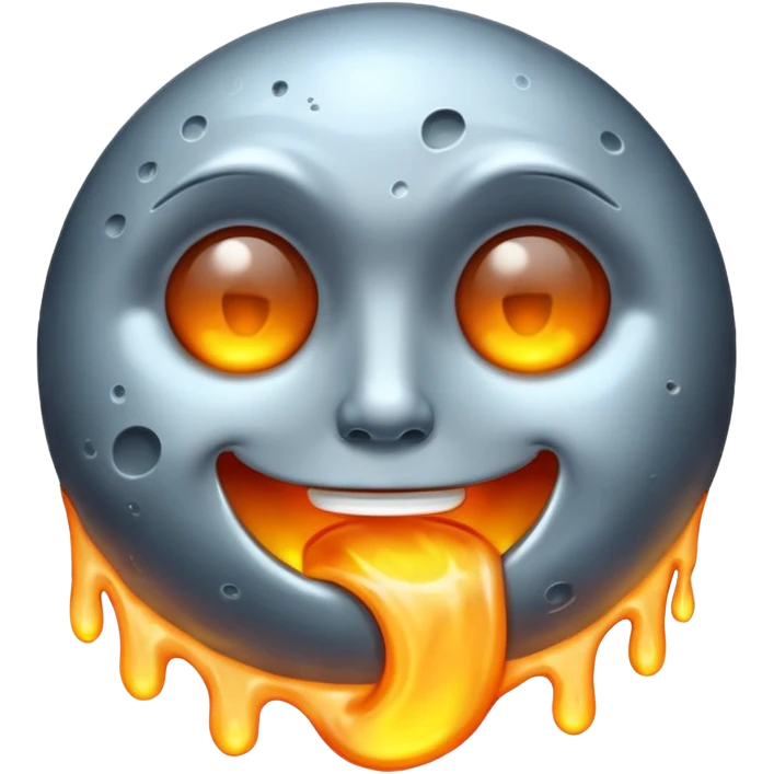 Melting moon emoji