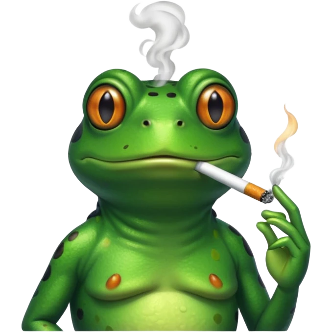 frog smoking a cigarette emoji