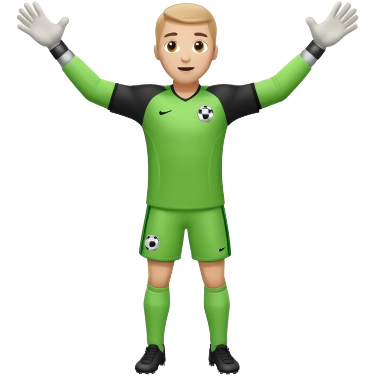 soccer goalkeeper full body arms out wide emoji