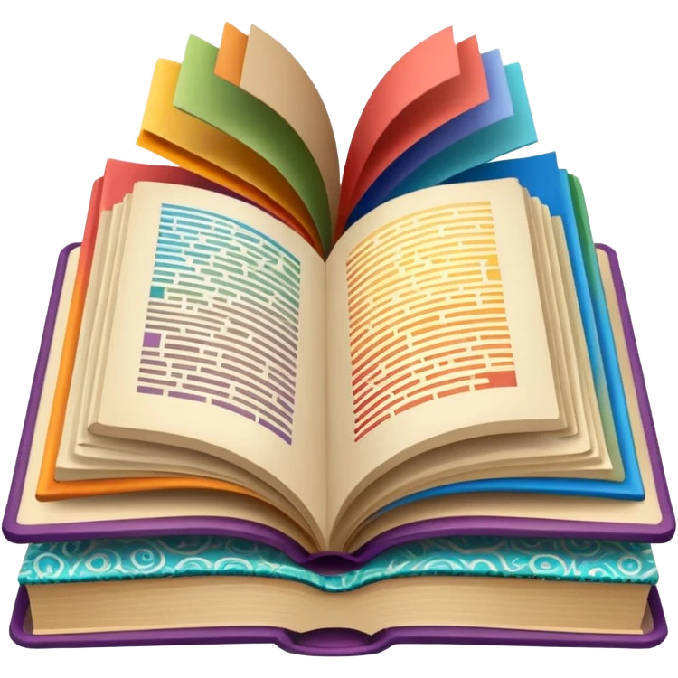 an open book with wallpaper samples. emoji