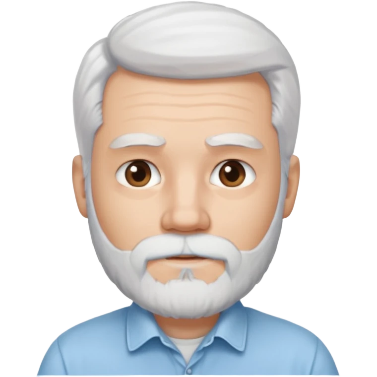 uomo capelli bianchi e barba con camicia azzurrina emoji