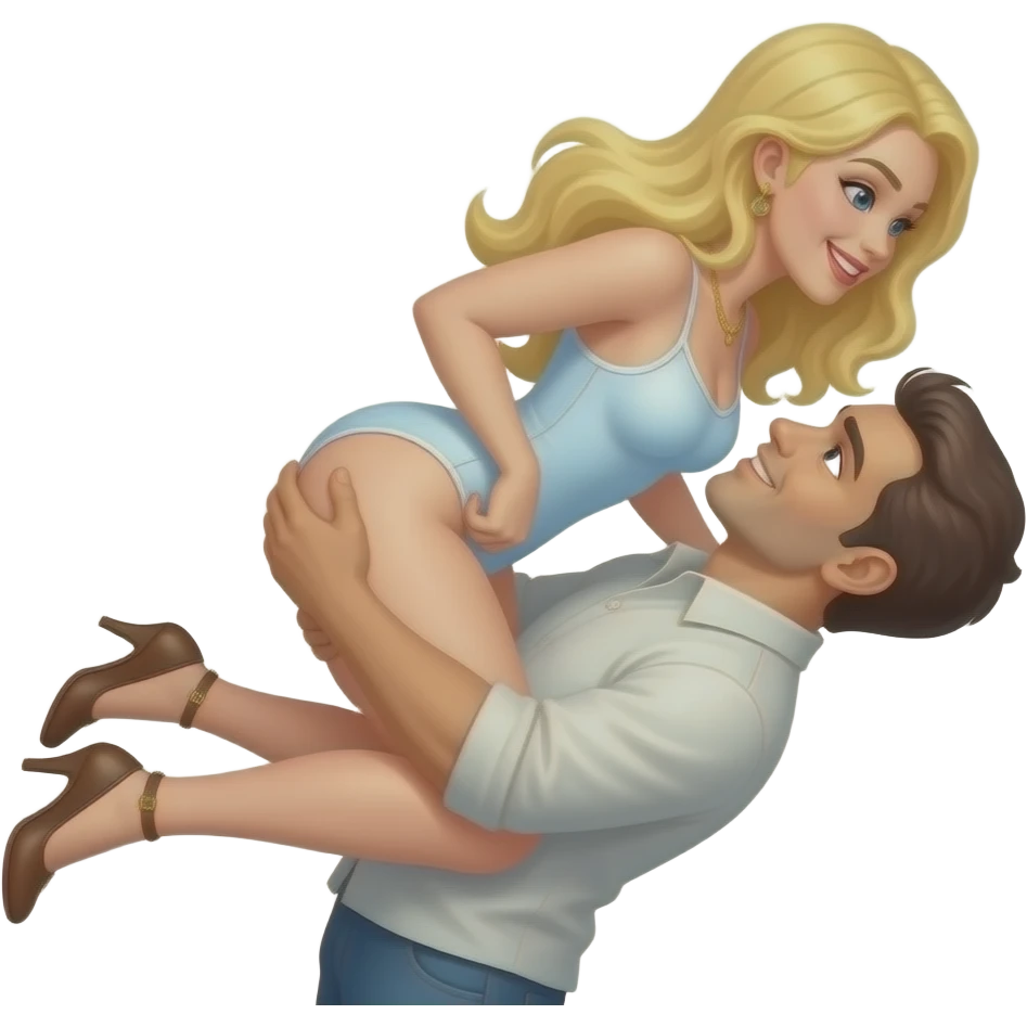 Blond woman riding a man reverse cowgirl emoji