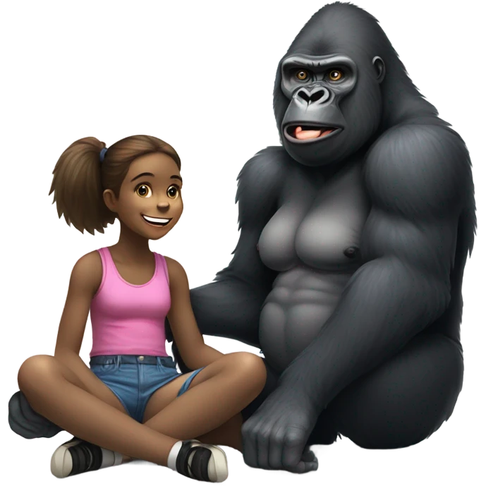 gorila with girl emoji