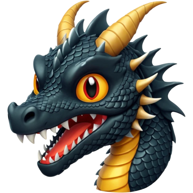 Mini Dragon black color  emoji