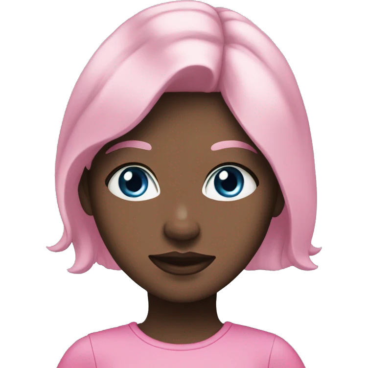 girl with black hair blue eyes pink outfit  emoji
