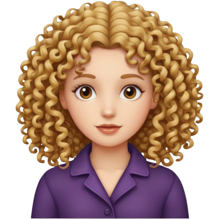 Chica blanca con pelo rizado  emoji