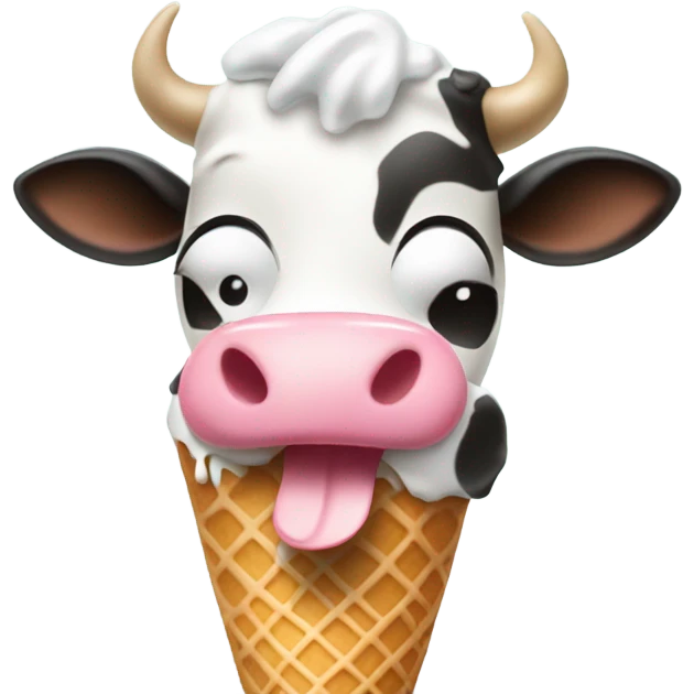 Cow eating ice cream emoji