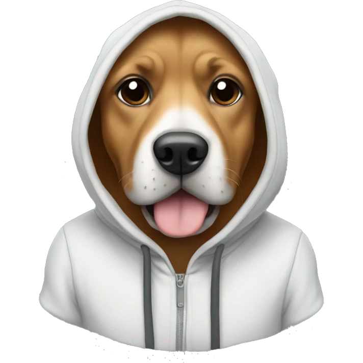 Dog wearing hoodie emoji