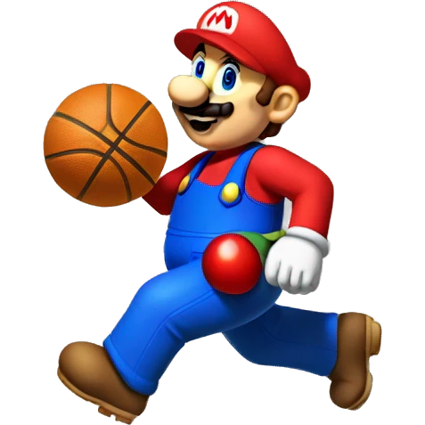 Mario avec un ballon de basket emoji