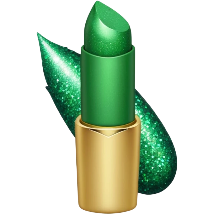 green lipstick with glitter emoji