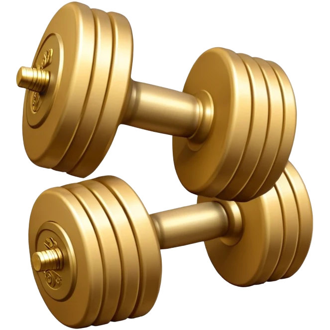 beige and gold dumbbells emoji
